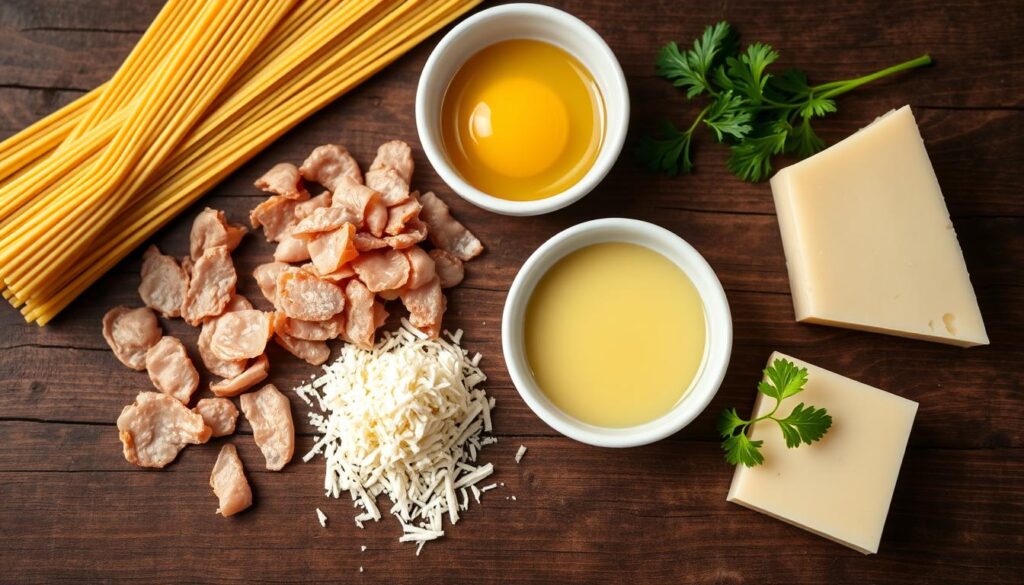 Carbonara ingredients