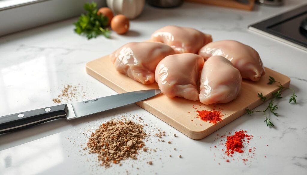 Preparing chicken breasts