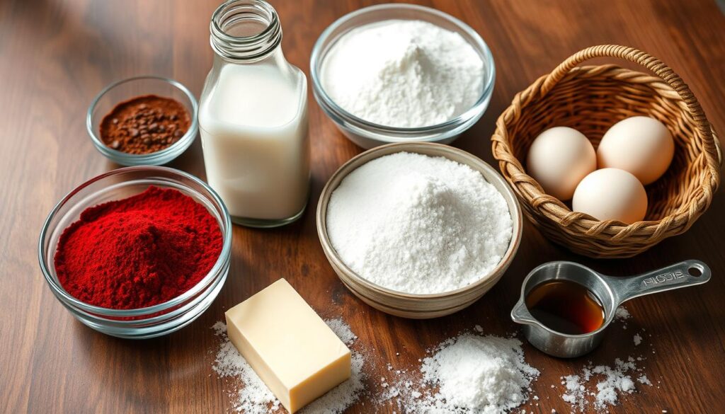 Red velvet cake ingredients