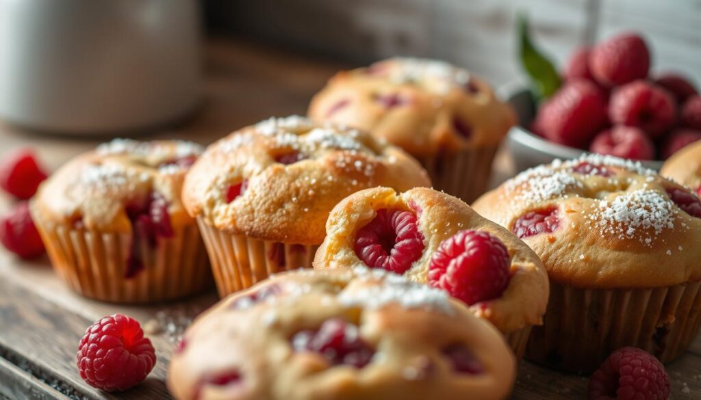 fresh raspberry muffins